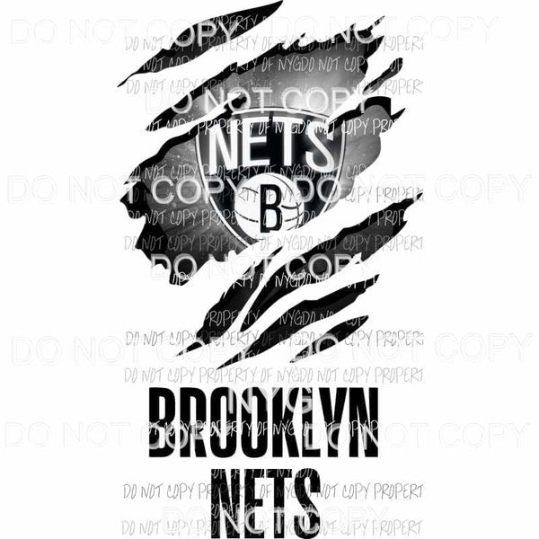 Brooklyn Nets ripped design Sublimation transfers Heat Transfer