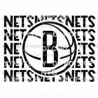 Brooklyn Nets stacked Sublimation transfers Heat Transfer