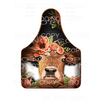 Brown Cow Florwers Cow Tag #2182 Sublimation transfers - 