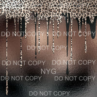 Brown Leopard Paint Drip Sheet #1 Sublimation transfers - 
