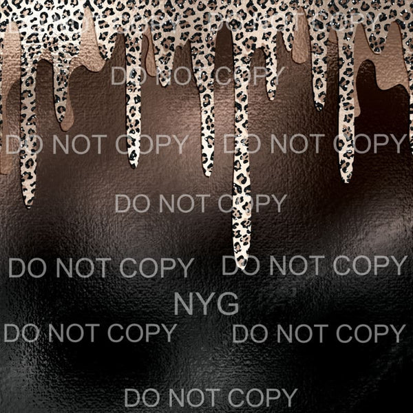 Brown Leopard Paint Drip Sheet #10 Sublimation transfers - 