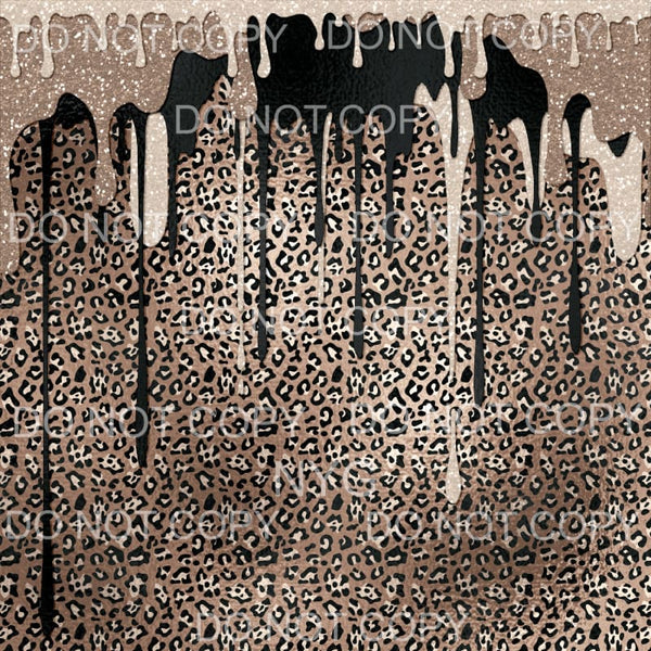 Brown Leopard Paint Drip Sheet #12 Sublimation transfers - 