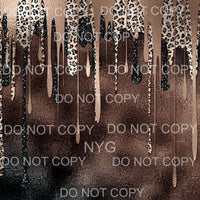 Brown Leopard Paint Drip Sheet #14 Sublimation transfers - 