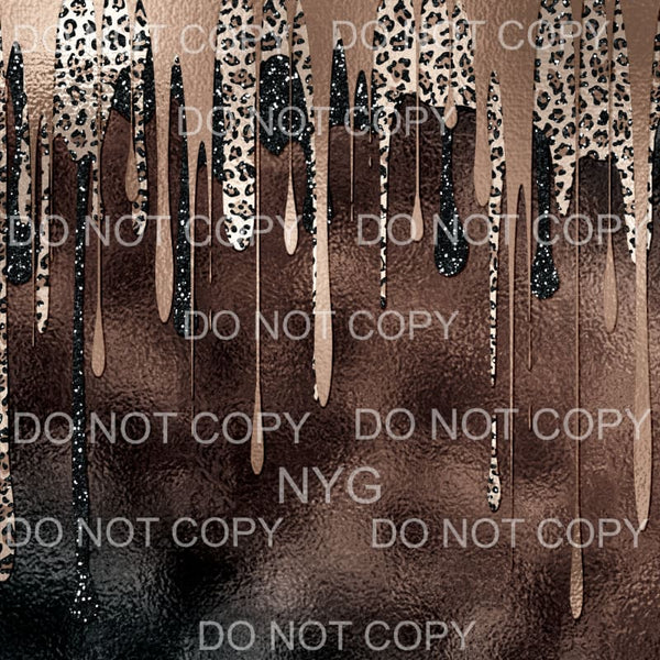 Brown Leopard Paint Drip Sheet #14 Sublimation transfers - 