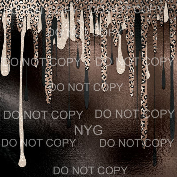 Brown Leopard Paint Drip Sheet #15 Sublimation transfers - 