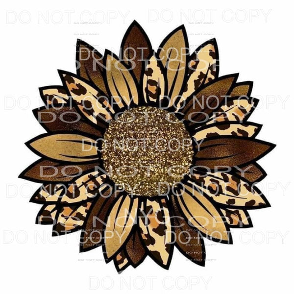 Brown Leopard Sunflower Sublimation transfers - Heat 