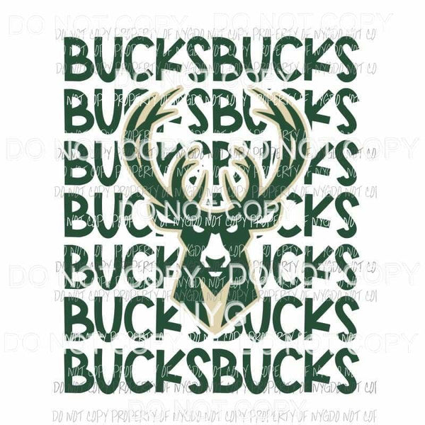 Bucks stacked words deer Sublimation transfers Heat Transfer