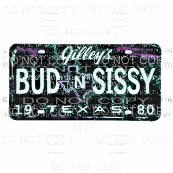 Bud and sissy plate 1 gilleys Sublimation transfers Heat Transfer