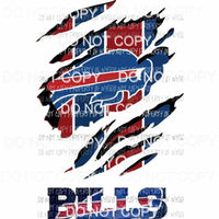 Buffalo Bills ripped design Sublimation transfers Heat Transfer