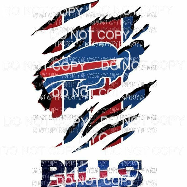 Buffalo Bills ripped design Sublimation transfers Heat Transfer