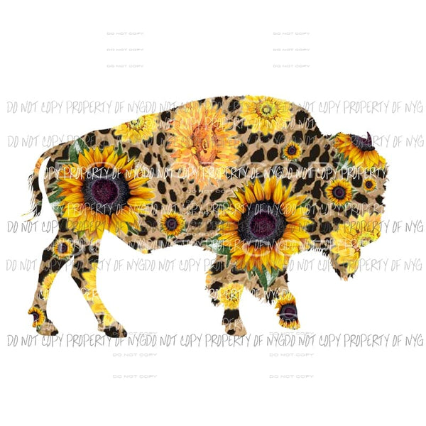 Buffalo Leopard sunflower Sublimation transfers Heat Transfer