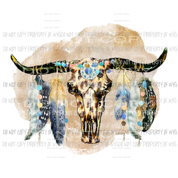 Bull skull # 15 Boho Sublimation transfers Heat Transfer