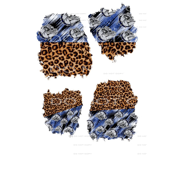 bulldogs blue leopard patches # 7014 Sublimation transfers -
