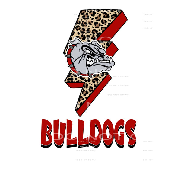 BULLDOGS BOLT RED Sublimation transfers - Heat Transfer