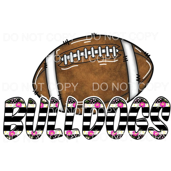 bulldogs flowers black stripe football Sublimation transfers
