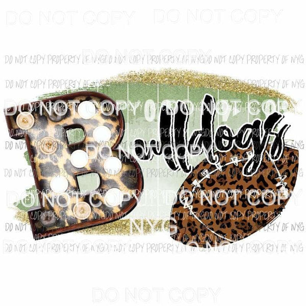 Bulldogs football field leopard Sublimation transfers Heat Transfer