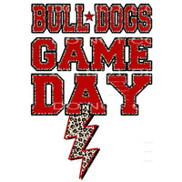 bulldogs game day bolt red # 8096 Sublimation transfers -
