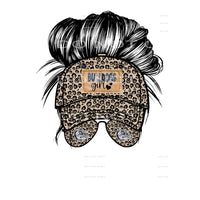 bulldogs girl messy bun # 9047 Sublimation transfers - Heat 