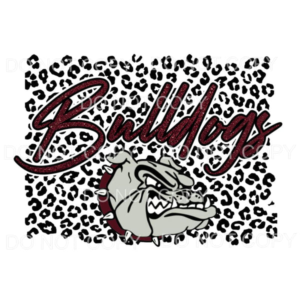 BULLDOGS Leopard maroon # 546 Sublimation transfers - Heat 