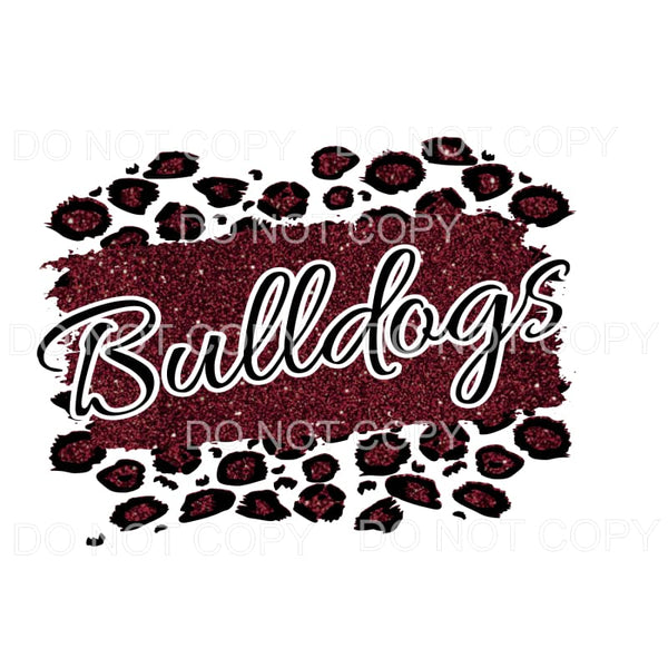 Bulldogs leopard maroon # 721 Sublimation transfers - Heat 