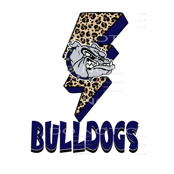 BULLDOGS NAVY Lightning bolt # 22279 Sublimation transfers -