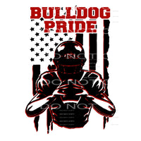 BULLDOGS Pride RED Black Sublimation transfers - Heat 