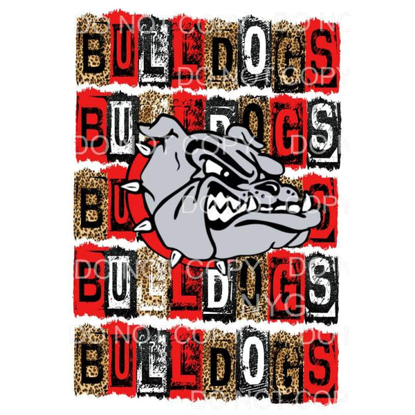 Bulldogs Red and Black Sublimation transfers - Heat Transfer