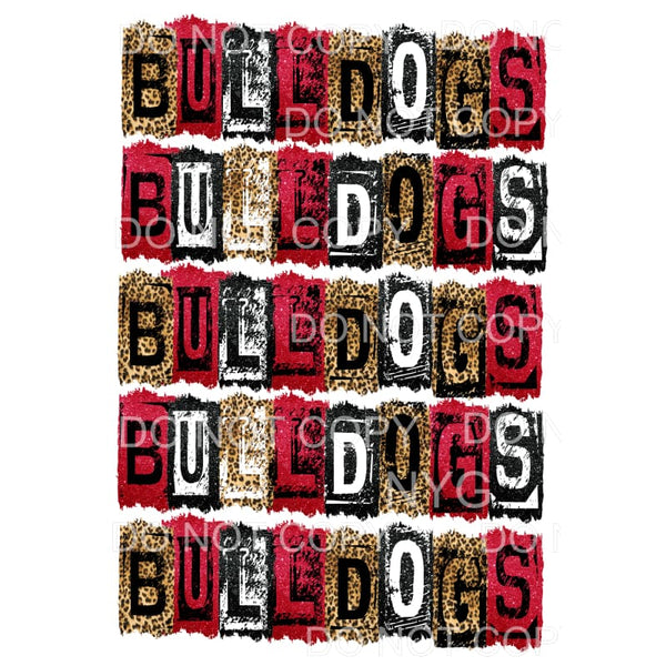 BULLDOGS RED BLACK BLOCK # 265 Sublimation transfers - Heat 