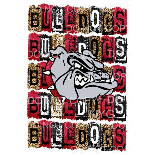 BULLDOGS RED BLACK BLOCK # 266 Sublimation transfers - Heat 