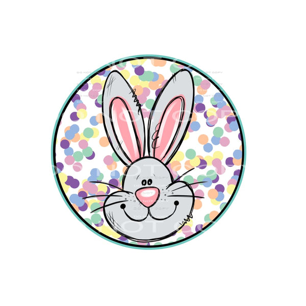 bunny circle dots Sublimation transfers - Heat Transfer