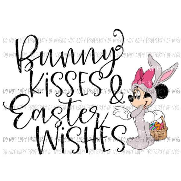 bunny kisses easter wishes 2 Sublimation transfers Heat Transfer