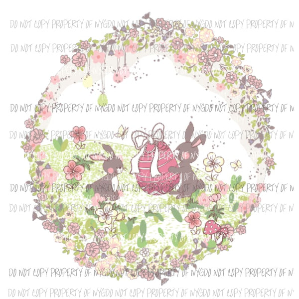 Bunny scene 3 Sublimation transfers Heat Transfer