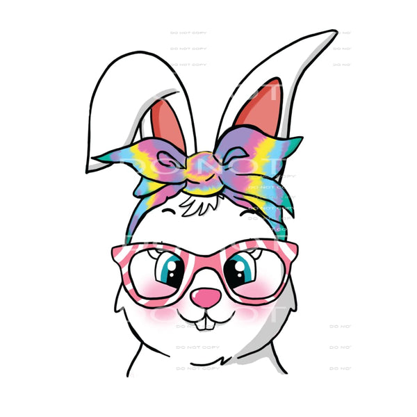bunny with glasses # 10046 Sublimation transfers - Heat 