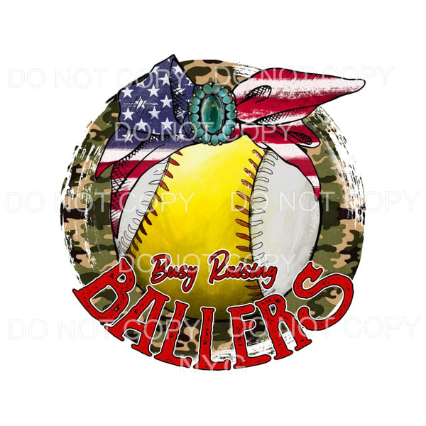 Busy Raising Ballers Softball Baseball Flag Scarf Turquoise 