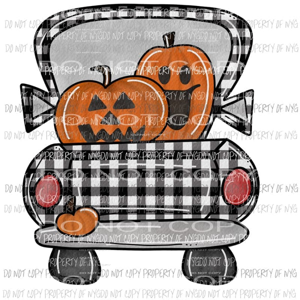 bw plaid pumpkin truck Sublimation transfers Heat Transfer