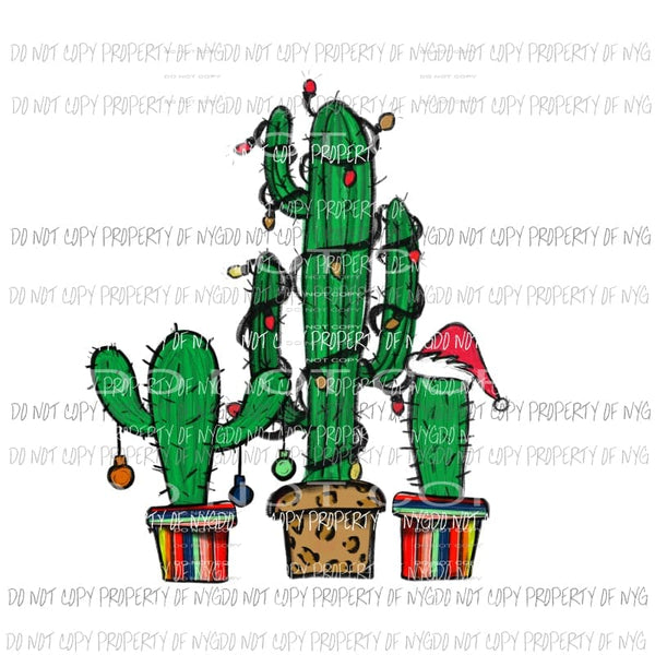 Cactus Christmas serape #3 Sublimation transfers Heat Transfer