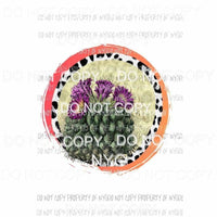 Cactus Flower Circle #2 red orange leopard Sublimation transfers Heat Transfer