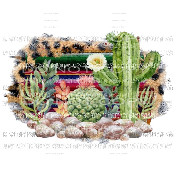 Cactus Leopard Serape # 8 Sublimation transfers Heat Transfer