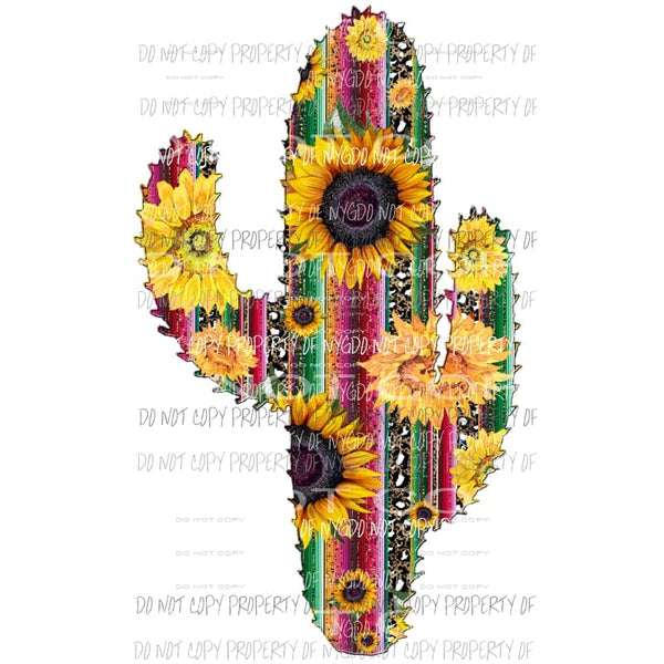 Cactus Serape sunflower Sublimation transfers Heat Transfer