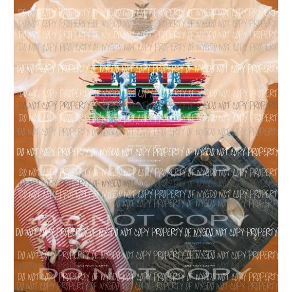 Cactus TX serape Texas sublimation transfer Heat Transfer