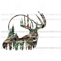 Camo Buck #1 trees Sublimation transfers Heat Transfer