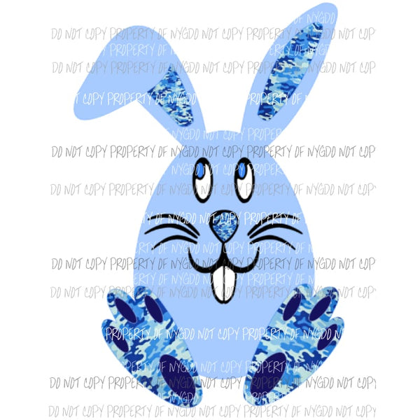Camo Bunny Sublimation transfers Heat Transfer