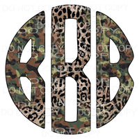 Camo Leopard monogram letters put letters in notes please 