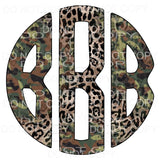 Camo Leopard monogram letters put letters in notes please 