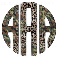 Camo Leopard monogram letters put letters in notes please 
