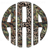 Camo Leopard monogram letters put letters in notes please 