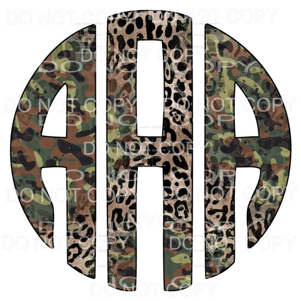 Camo Leopard monogram letters put letters in notes please 