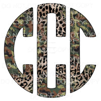 Camo Leopard monogram letters put letters in notes please 