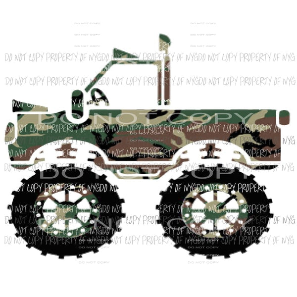 Camo Truck Sublimation transfers Heat Transfer