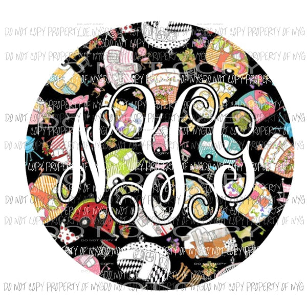 Camper Monogram Black Add Initials in notes section Sublimation transfers Heat Transfer